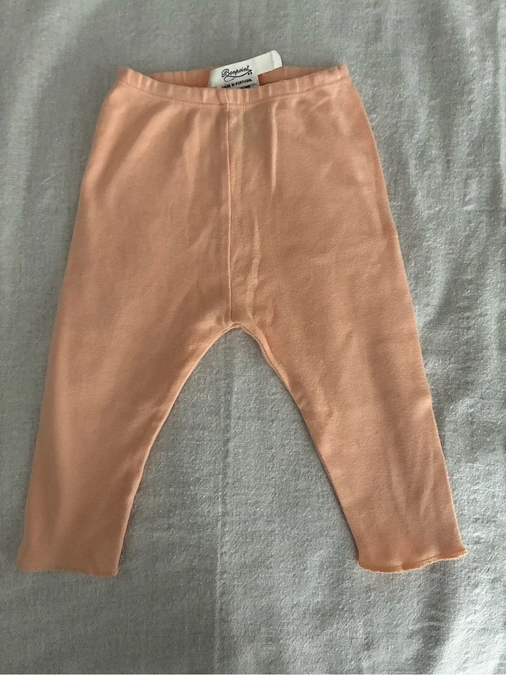 Bonpoint Baby Ribbed Cotton Pajama Set in a Peach Pink Shade